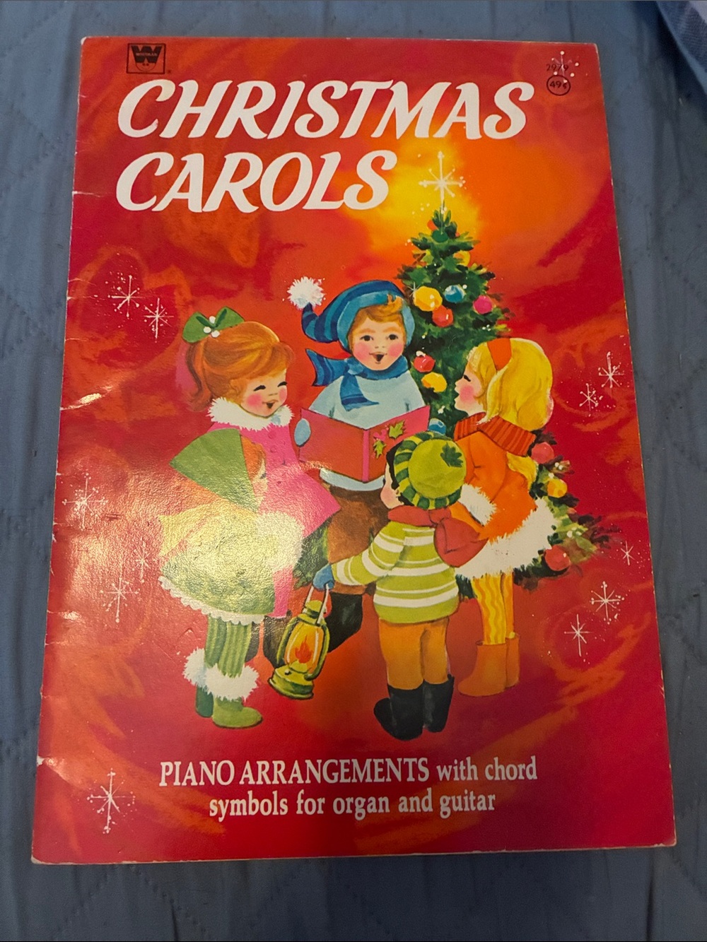 Vintage Kids Christmas Carols Piano Book Red & Green